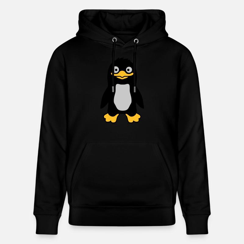 Lustiger ulkiger Pinguin grinst - Stanley/Stella Unisex Bio-Hoodie CRUISER  - Schwarz