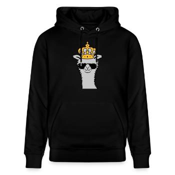 König Lama Sonnenbrille cool - Stanley/Stella Unisex Bio-Hoodie CRUISER  - Schwarz - Vorne - Alina (178cm) & Michal (187cm)