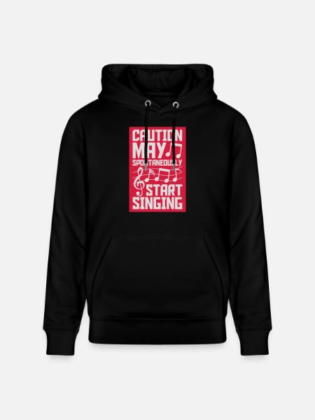may spontaneously start singing - Stanley/Stella CRUISER Unisex Organic Hoodie - black