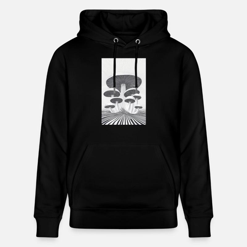 Forêt de champignons optiques - Sweat à capuche bio CRUISER Stanley/Stella Unisexe - noir