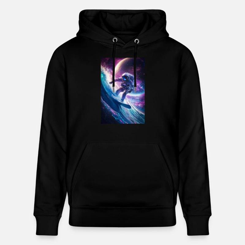 Surfer sur la vague cosmique - Sweat à capuche bio CRUISER Stanley/Stella Unisexe - noir