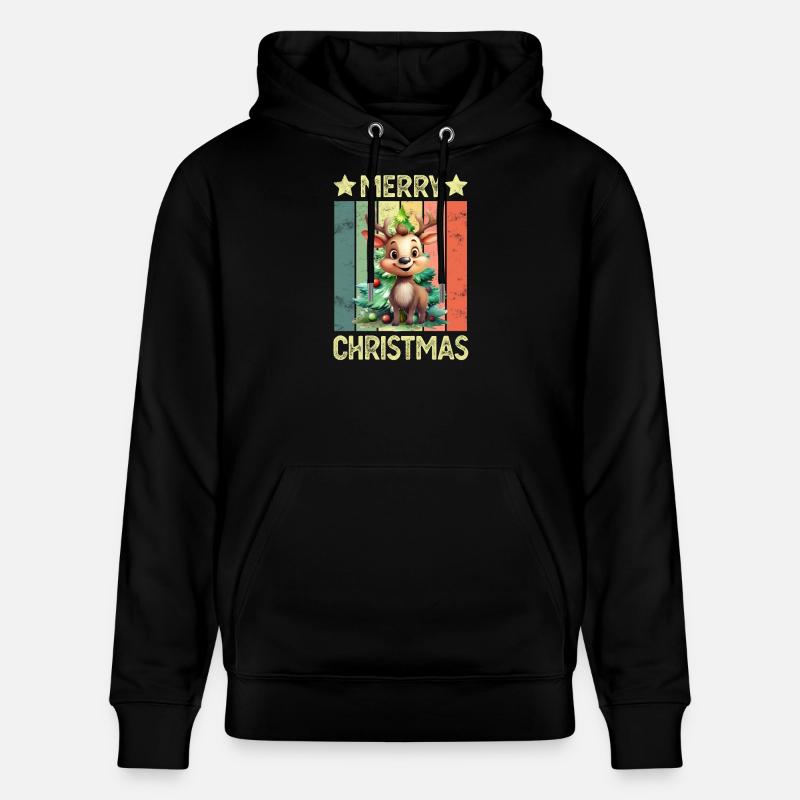 Joyeux renne de Noël - Sweat à capuche bio CRUISER Stanley/Stella Unisexe - noir