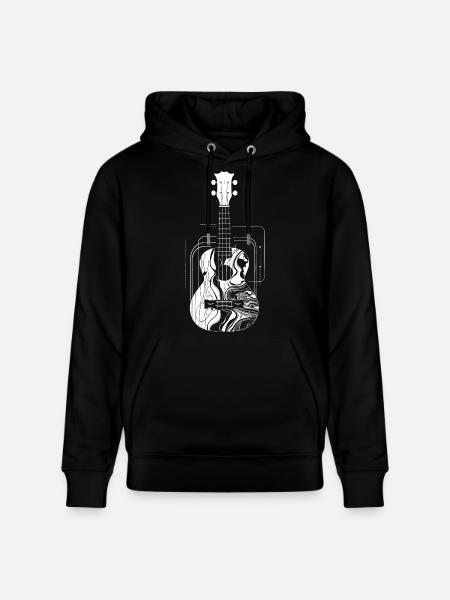 Ukulele Drawing - Stanley/Stella CRUISER Unisex Organic Hoodie - black
