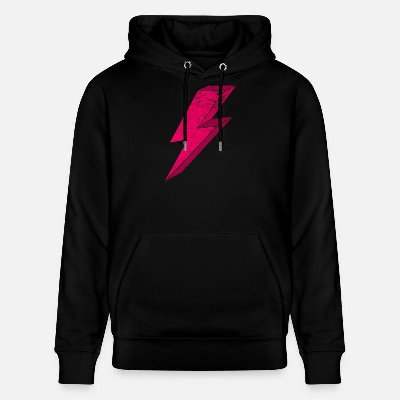 Conception d'éclair rose vif 3D - Sweat à capuche bio CRUISER Stanley/Stella Unisexe - noir