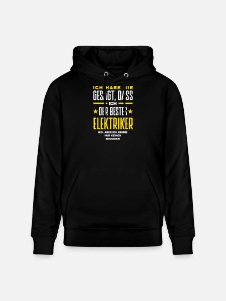 Bester Elektriker Beruf Spruch - Stanley/Stella Unisex Bio-Hoodie CRUISER  - Schwarz