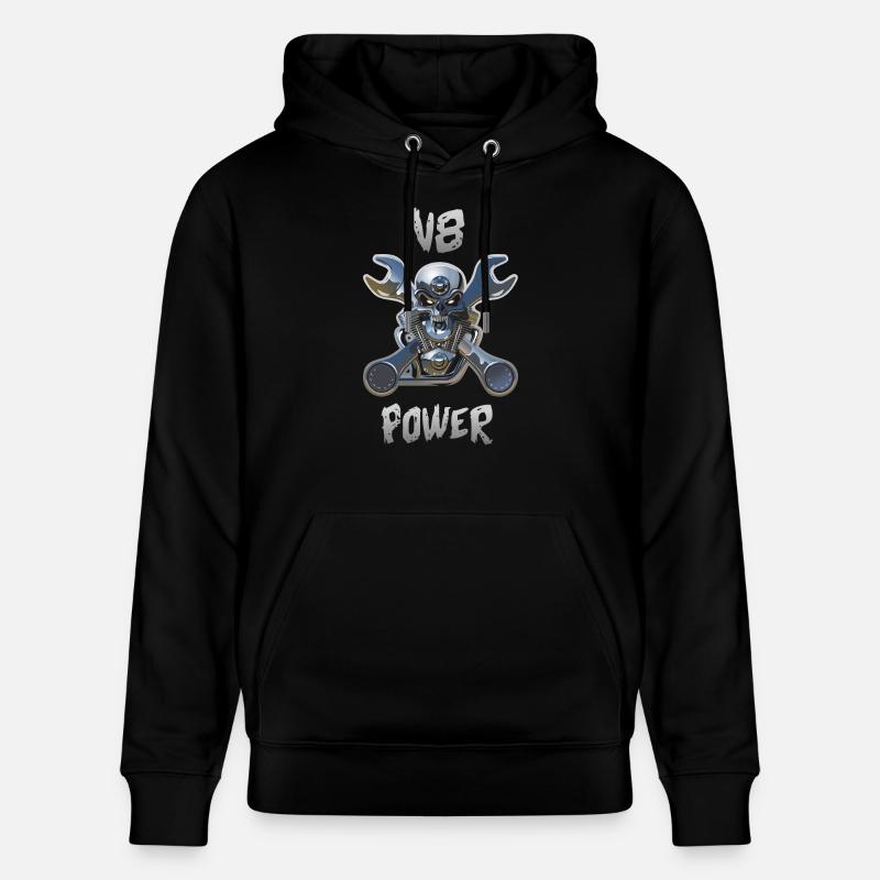 Puissance du moteur V8 - Sweat à capuche bio CRUISER Stanley/Stella Unisexe - noir