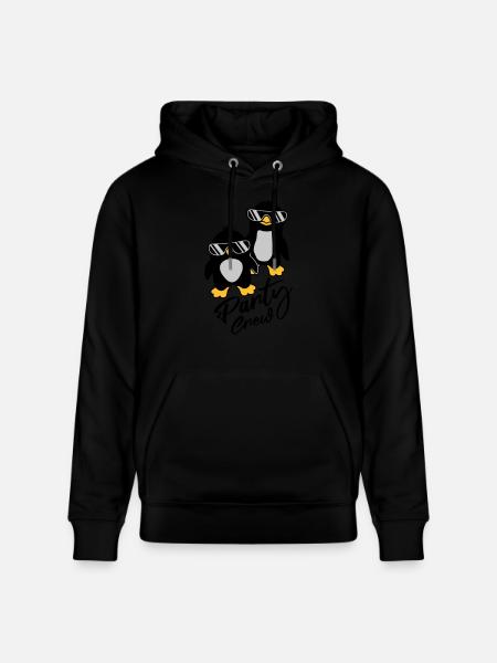 Party Crew Penguin Friends - Stanley/Stella CRUISER Unisex Organic Hoodie - black