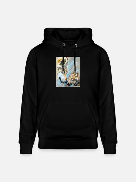 Wolfmama und Wolfjunges - Stanley/Stella Unisex Bio-Hoodie CRUISER  - Schwarz
