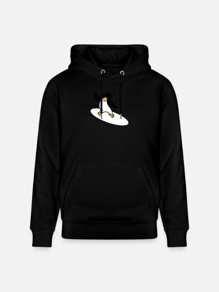 Surfer Pinguin / penguin (3c) - Stanley/Stella Unisex Bio-Hoodie CRUISER  - Schwarz