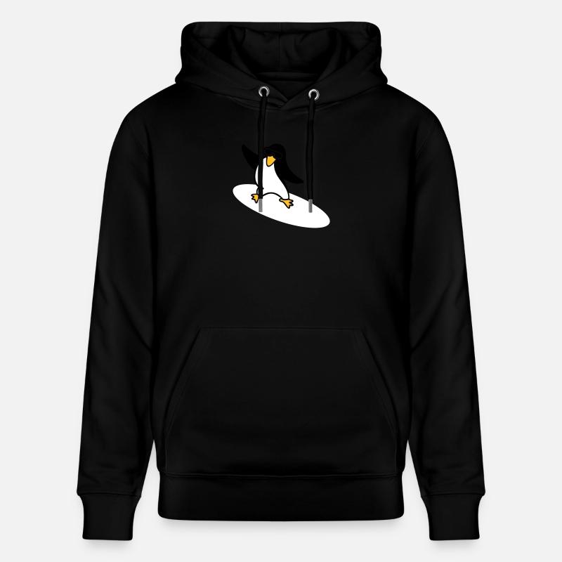 Pingouin surfeur / Surfer Penguin (3c) - Sweat à capuche bio CRUISER Stanley/Stella Unisexe - noir