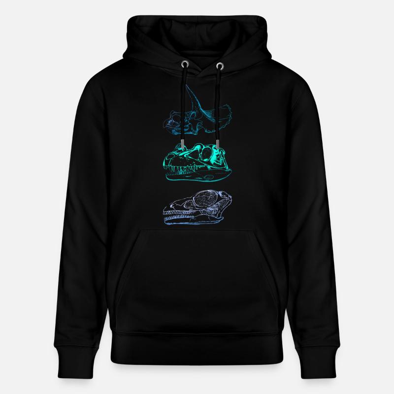 Dinosaur Skulls - Stanley/Stella CRUISER Unisex Organic Hoodie - black