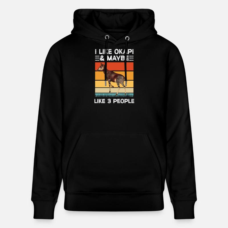 J'aime l'okapi - Sweat à capuche bio CRUISER Stanley/Stella Unisexe - noir