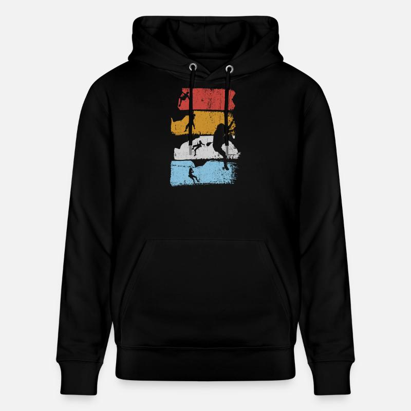 Silhouette des rayures de surf - Sweat à capuche bio CRUISER Stanley/Stella Unisexe - noir