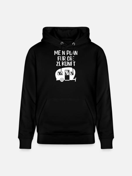 Wanderlust Camping Chillen Wohnwagen Statement - Stanley/Stella Unisex Bio-Hoodie CRUISER  - Schwarz