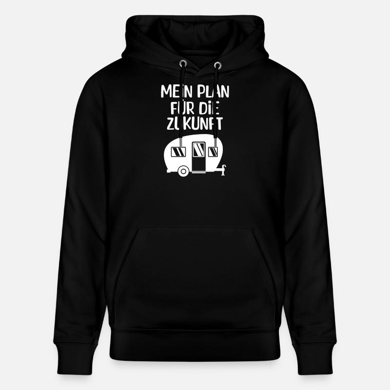 Wanderlust Camping Chillen Wohnwagen Statement - Stanley/Stella Unisex Bio-Hoodie CRUISER  - Schwarz