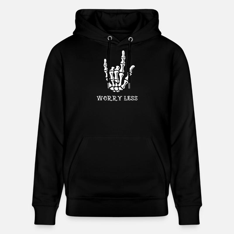Skelett, das ein Peace-Zeichen bildet - Stanley/Stella Unisex Bio-Hoodie CRUISER  - Schwarz