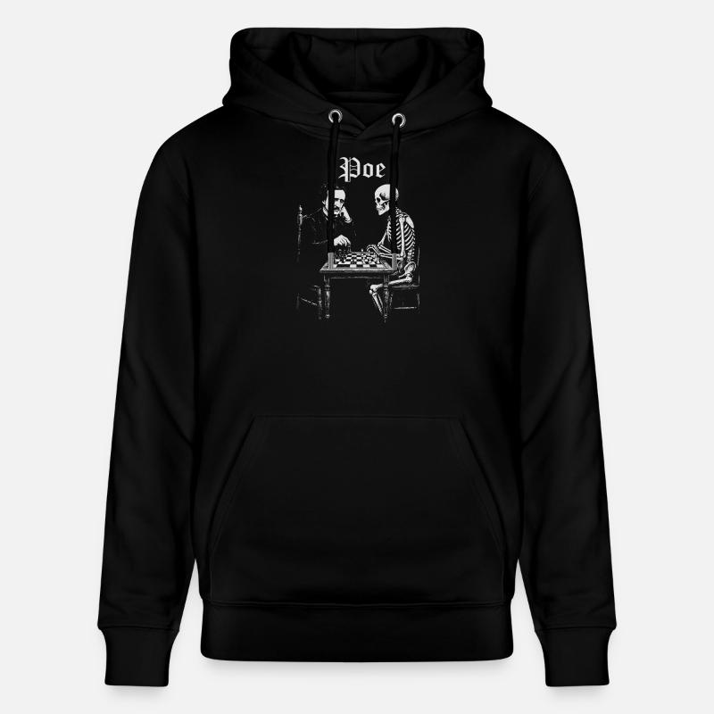 Poe und Skeleton Schachduell - Stanley/Stella Unisex Bio-Hoodie CRUISER - Schwarz