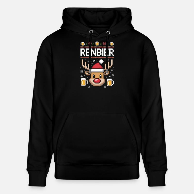 Chope à bière Renne Noël - Sweat à capuche bio CRUISER Stanley/Stella Unisexe - noir