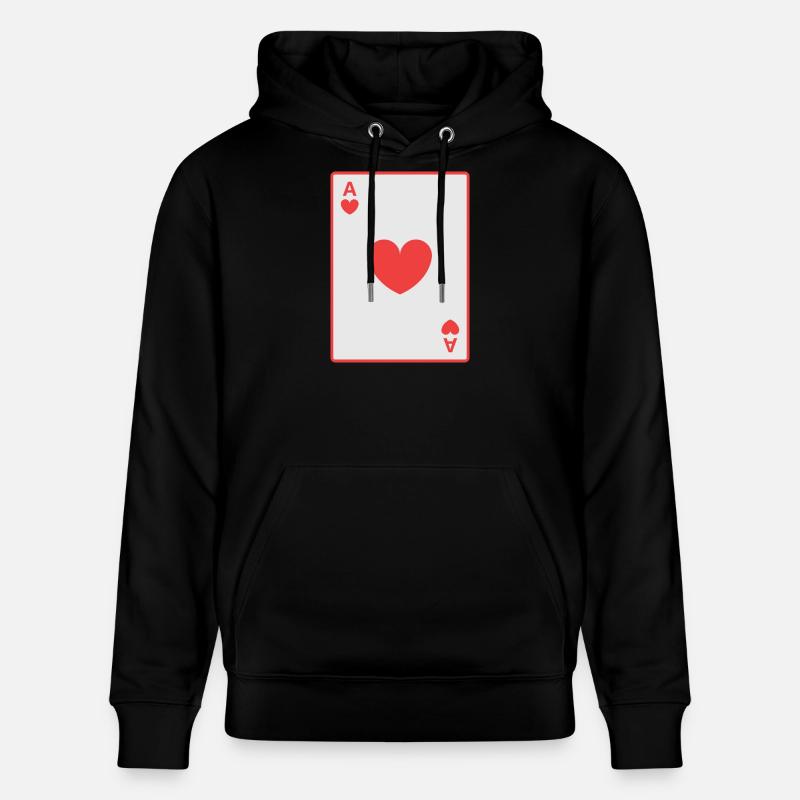 Carte rouge as de cœur - Sweat à capuche bio CRUISER Stanley/Stella Unisexe - noir
