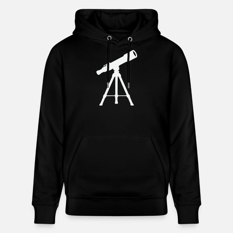 Télescope sur trépied – Nuit étoilée - Sweat à capuche bio CRUISER Stanley/Stella Unisexe - noir