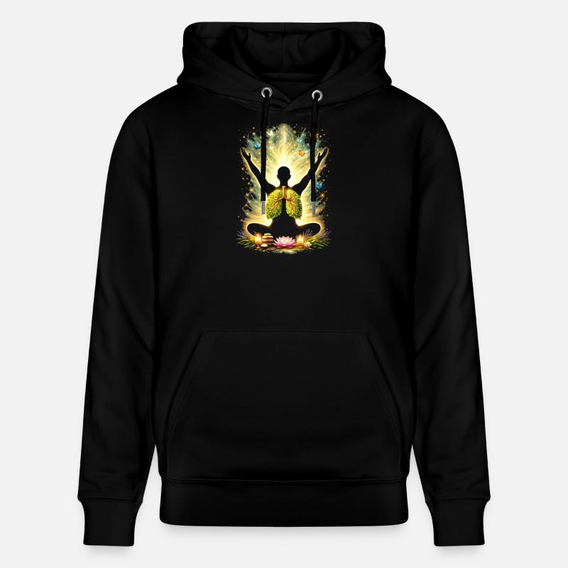 Méditation Respiration Nature Conception pulmonaire - Sweat à capuche bio CRUISER Stanley/Stella Unisexe - noir
