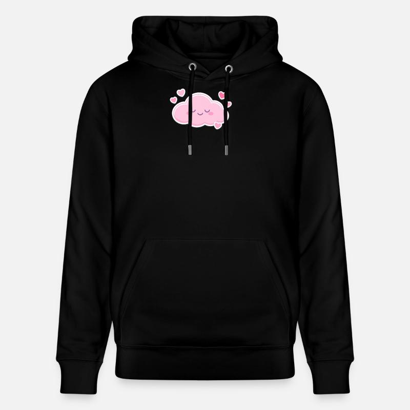 Cœurs Nuages Roses Kawaii - Sweat à capuche bio CRUISER Stanley/Stella Unisexe - noir