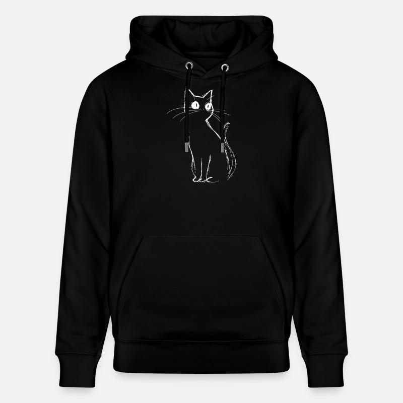 Croquis de chat - Sweat à capuche bio CRUISER Stanley/Stella Unisexe - noir