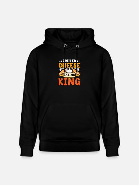 Grilled cheese eating king - Stanley/Stella CRUISER Unisex Organic Hoodie - black