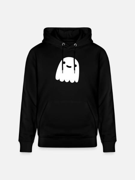 ghostie in white smiling - Stanley/Stella CRUISER Unisex Organic Hoodie - black