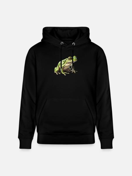 laubfrosch - Lebendiges Tier-Design - Stanley/Stella Unisex Bio-Hoodie CRUISER - Schwarz