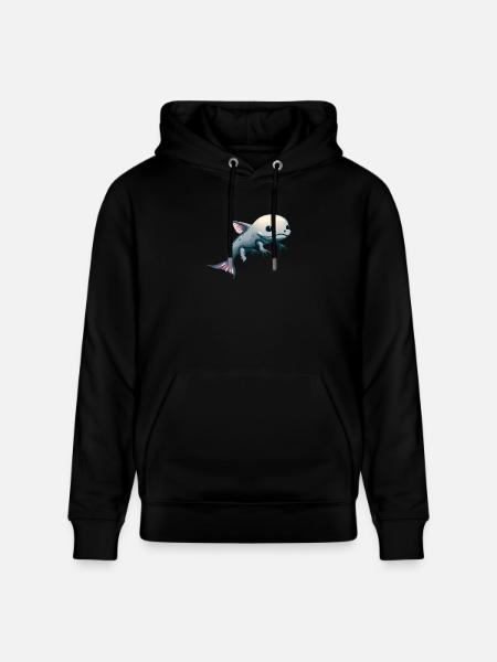 Cute Kawaii Axolotl - Stanley/Stella CRUISER Unisex Organic Hoodie - black