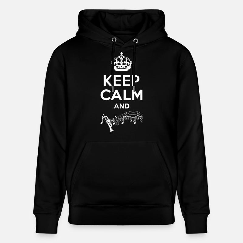 Keep Calm - Trompete - Sweat à capuche bio CRUISER Stanley/Stella Unisexe - noir