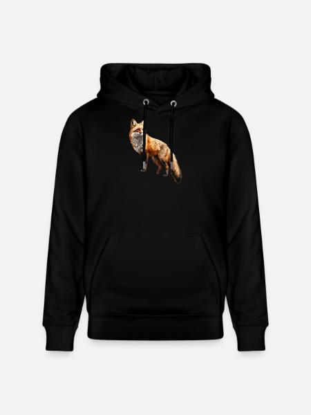 Roter Fuchs – Wildtier Alpen Design - Stanley/Stella Unisex Bio-Hoodie CRUISER  - Schwarz