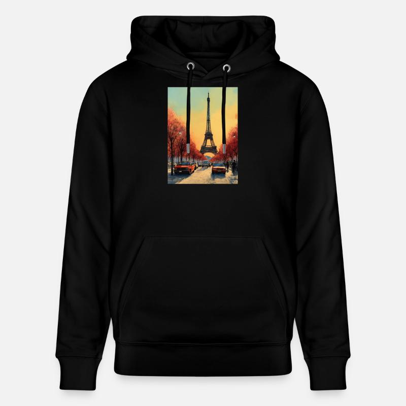 Paris Tour Eiffel - Sweat à capuche bio CRUISER Stanley/Stella Unisexe - noir