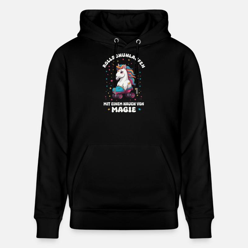 Einhorn Rollschuhlaufen - Stanley/Stella Unisex Bio-Hoodie CRUISER - Schwarz