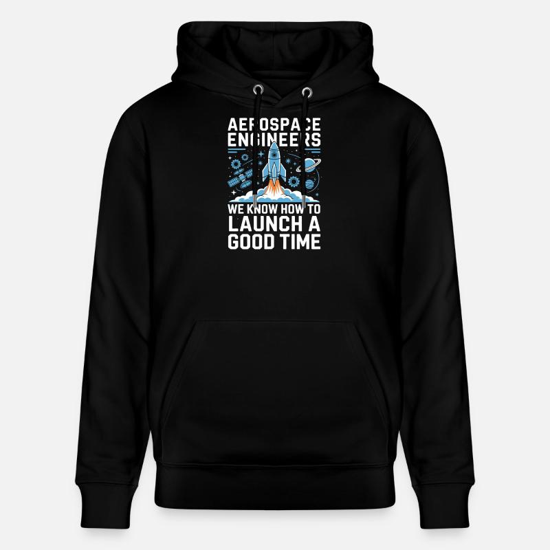 Aerospace Engineer Rocket Launch Humor - Stanley/Stella CRUISER Unisex Organic Hoodie - black