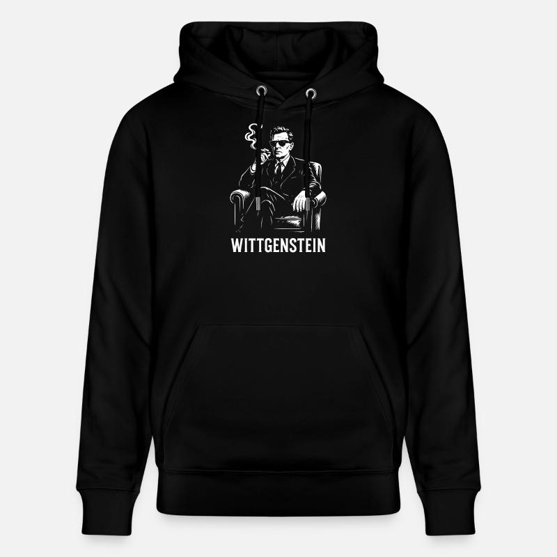 Wittgenstein, philosophe, Silhouette, fumer - Sweat à capuche bio CRUISER Stanley/Stella Unisexe - noir