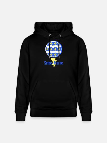 Logo Seine et Marne 77 - Stanley/Stella CRUISER Unisex Organic Hoodie - black