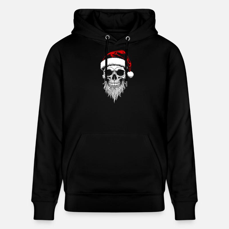 Skull Santa Noël - Skull - Sweat à capuche bio CRUISER Stanley/Stella Unisexe - noir