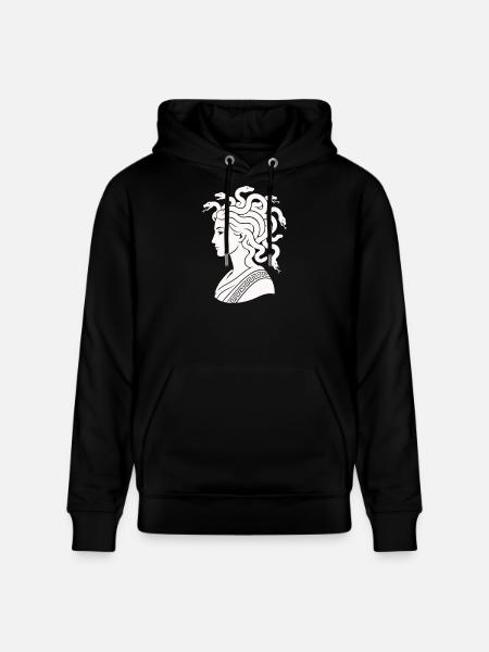 Medusa Head with Snakes - Stanley/Stella CRUISER Unisex Organic Hoodie - black