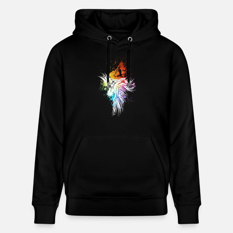 Raven arc-en-ciel blobs blanc - Sweat à capuche bio CRUISER Stanley/Stella Unisexe - noir