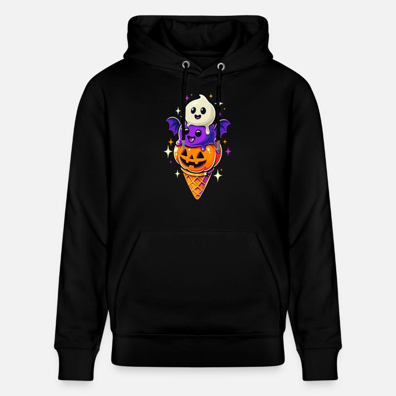Halloween - glace citrouille - Sweat à capuche bio CRUISER Stanley/Stella Unisexe - noir