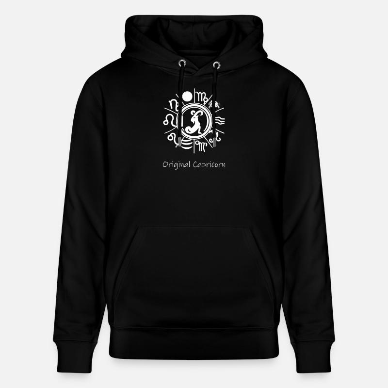 Sternzeichen Steinbock 001 weiß - Stanley/Stella Unisex Bio-Hoodie CRUISER - Schwarz