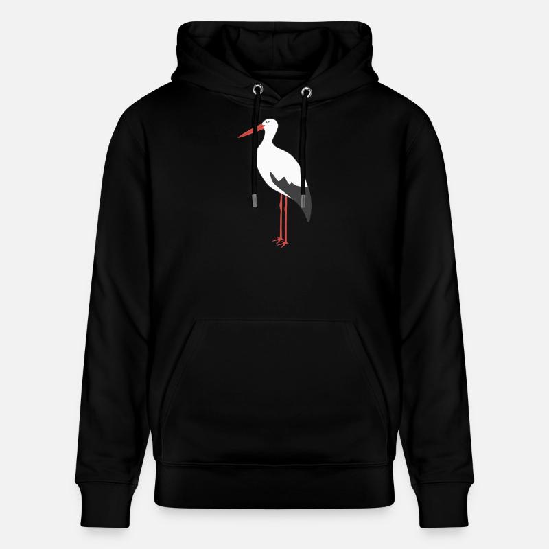 Cigogne blanche - Sweat à capuche bio CRUISER Stanley/Stella Unisexe - noir