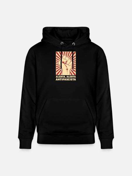 Alerta Alerta Antifascista AFA Antifa 161 - Stanley/Stella CRUISER Unisex Organic Hoodie - black