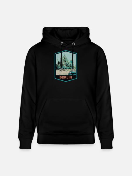 Illustration Dome of Berlin Cathedral - Stanley/Stella CRUISER Unisex Organic Hoodie - black