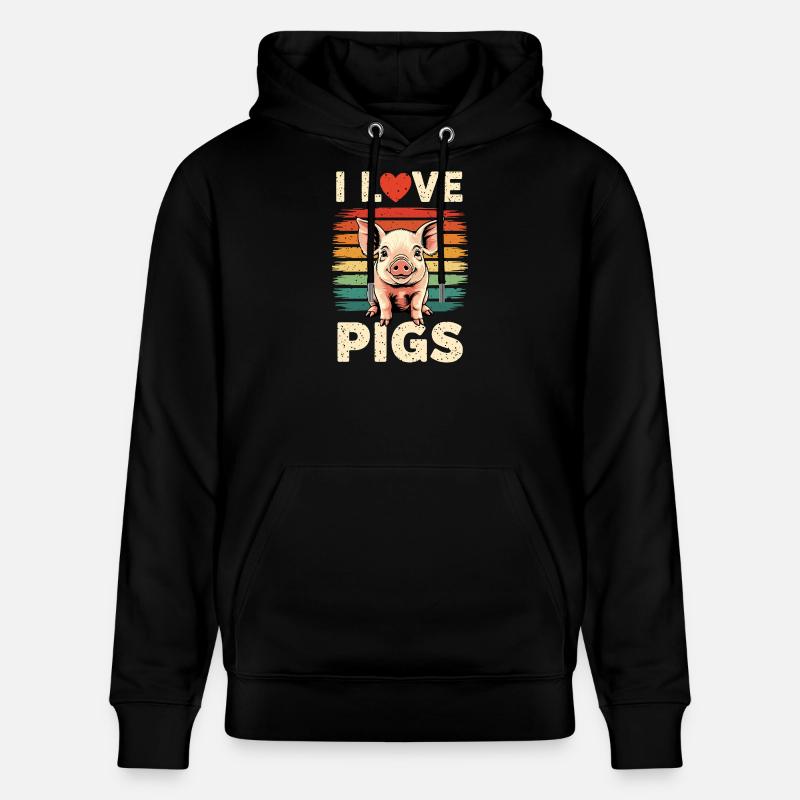 Cochon Truie Fermier Fermier Cadeau Rétro - Sweat à capuche bio CRUISER Stanley/Stella Unisexe - noir