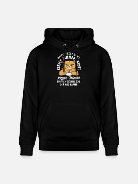 Coffee doesn't talk – I like coffee - Stanley/Stella CRUISER Unisex Organic Hoodie - black