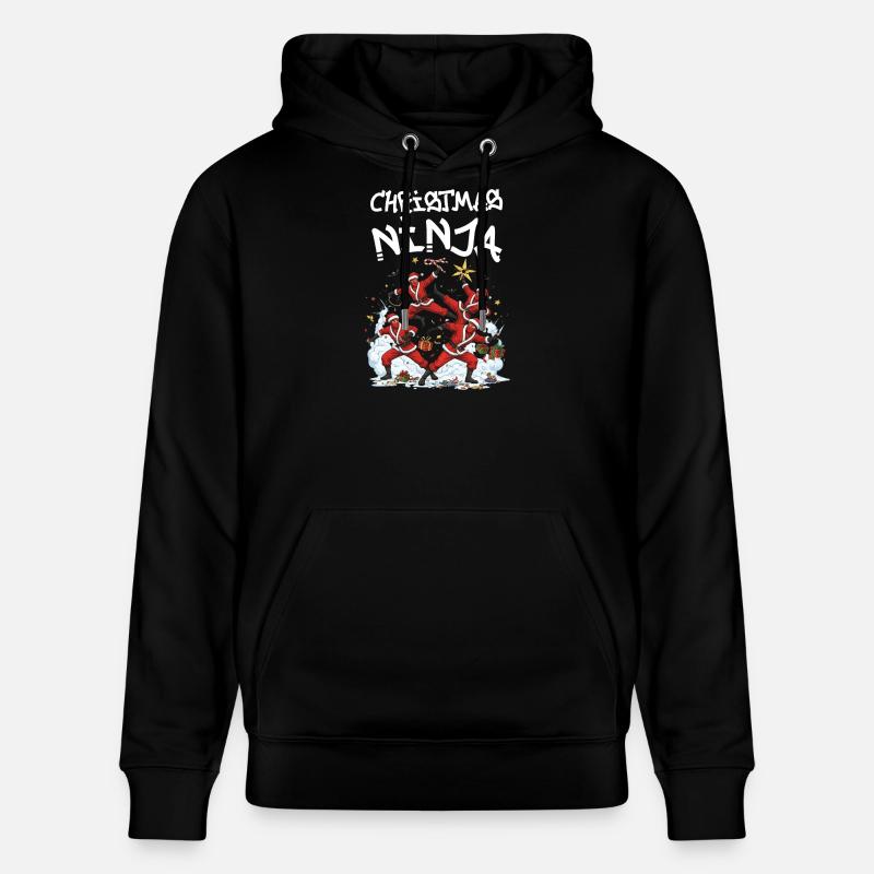 Ninja de Noël - Sweat à capuche bio CRUISER Stanley/Stella Unisexe - noir