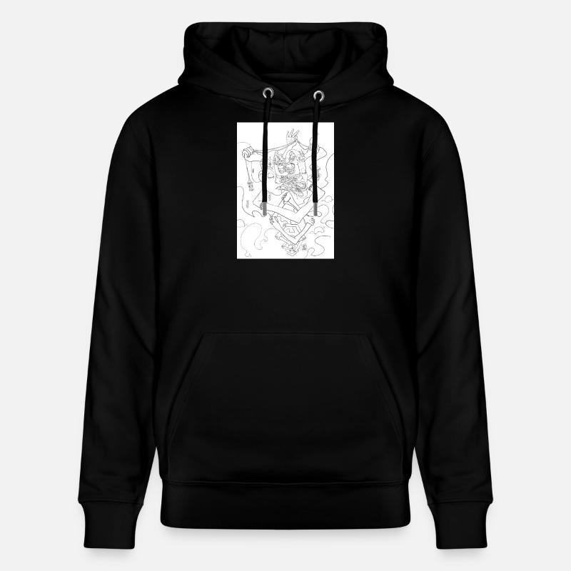 Isolated Craziness, Black and White variant - Sweat à capuche bio CRUISER Stanley/Stella Unisexe - noir